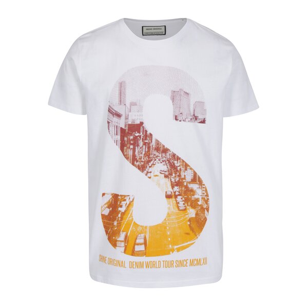Tricou alb cu print S Shine Original