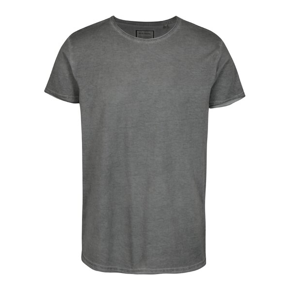 Tricou gri cu aspect usor decolorat si print pe spate Shine Original