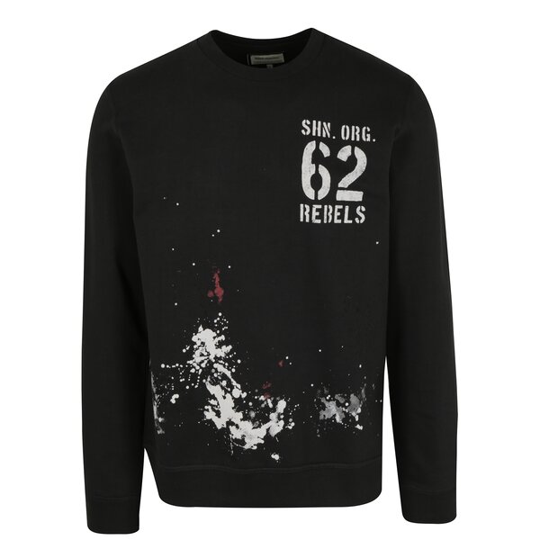 Bluza sport neagra cu efect de picaturi de vopsea - Shine Original Bluza sport neagra cu efect de picaturi de vopsea - Shine Original