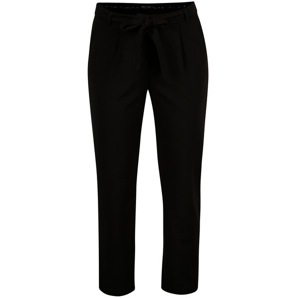 Pantaloni negri cu talie inalta si funda - ONLY Michelle