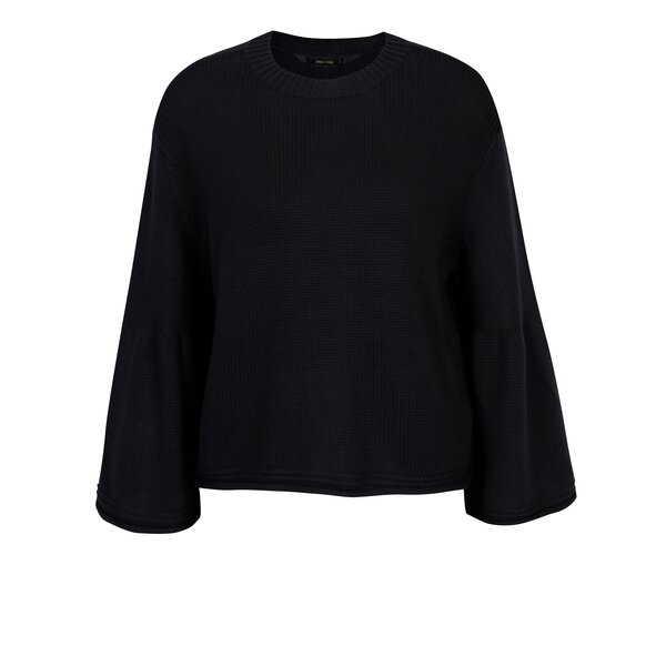 Pulover crop bleumarin cu maneci clopot - ONLY Sana