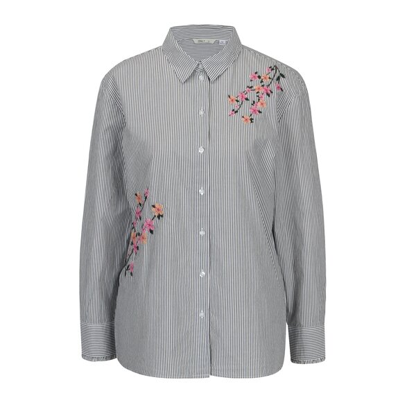 Camasa gri&crem cu broderie - ONLY Falo