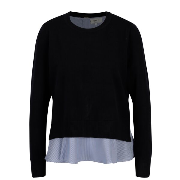Pulover 2in1 bleumarin cu top in dungi - ONLY Latisha