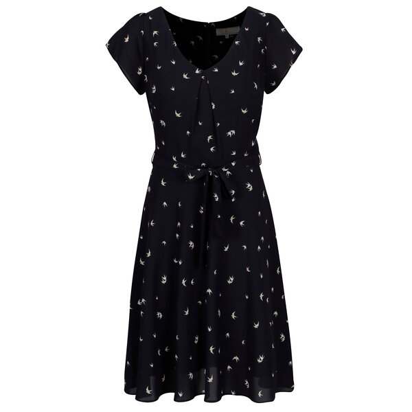 Rochie bleumarin cu print pasari Billie & Blossom