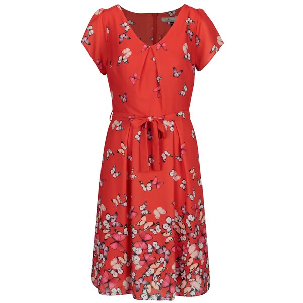 Rochie rosie cu print fluturi Billie & Blossom
