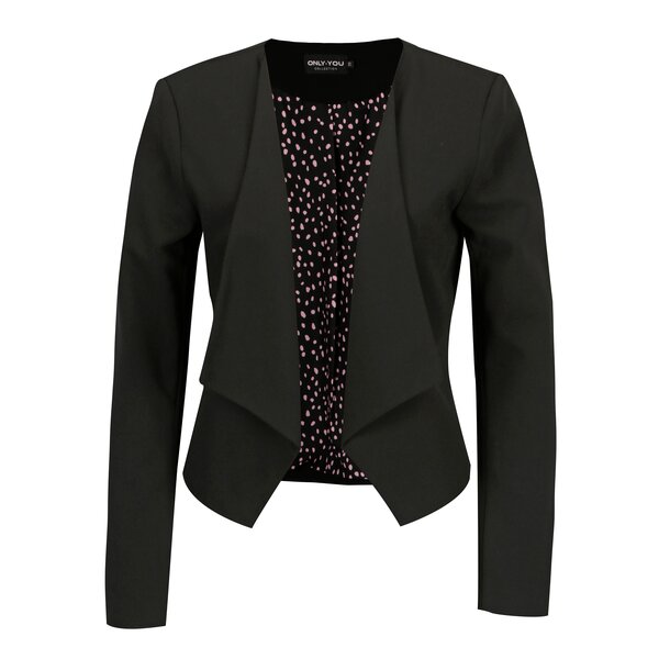Sacou negru scurt cu revere oversized ONLY Carolina