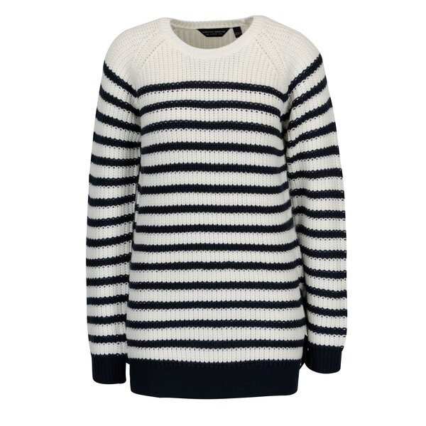 Pulover bleumarin&crem in dungi cu siret Dorothy Perkins