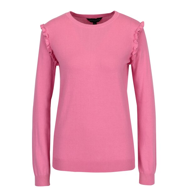 Pulover roz cu volane Dorothy Perkins