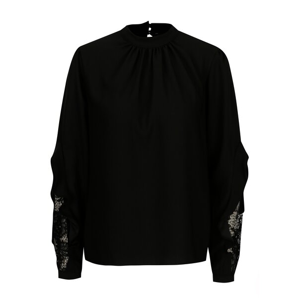 Bluza neagra cu dantela si volane Dorothy Perkins