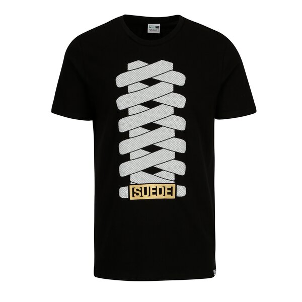 Tricou negru cu print siret pentru barbati Puma