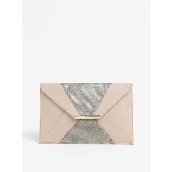 Geanta plic roz cu detalii argintii - Dorothy Perkins