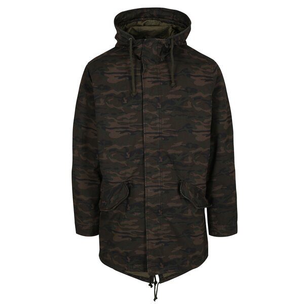 Geaca parka lunga kaki cu gluga si buzunare - Jack & Jones New Bento