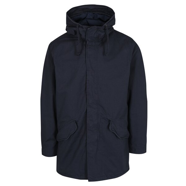 Geaca parka albastru inchis cu gluga si buzunare - Jack & Jones New Bento