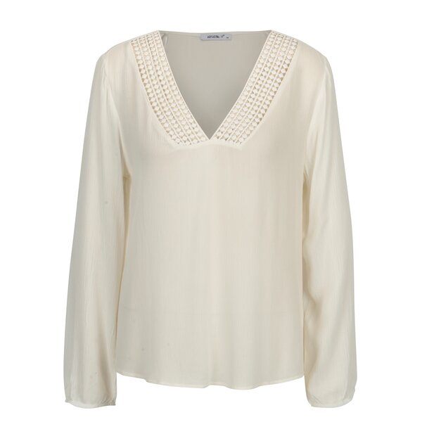 Bluza crem translucida cu model decorativ - Hailys Cathy