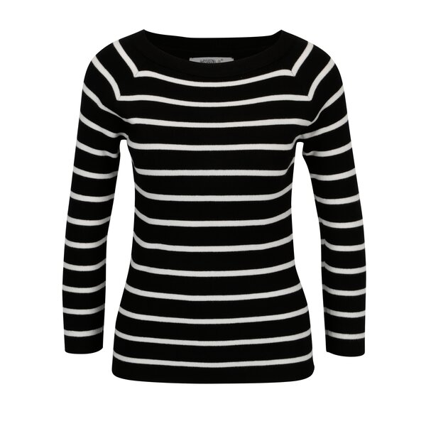 Pulover negru cu model in dungi - Hailys Lina