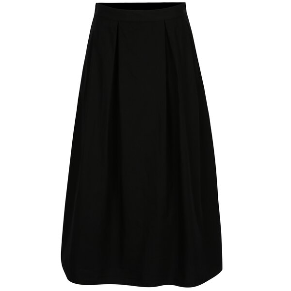 Fusta midi neagra cu croi gogosar VILA Raja
