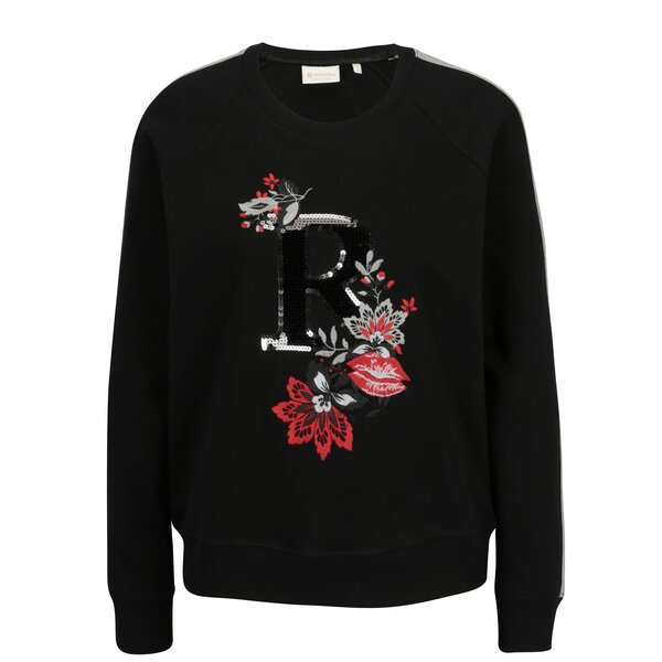 Bluza neagra cu broderie si paiete - Rich & Royal