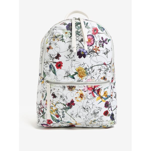 Rucsac alb din piele sintetica cu print - Pieces Ciane