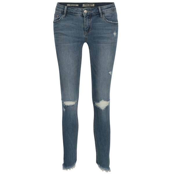 Blugi skinny albastri cu terminatie nefinisata - TALLY WEiJL