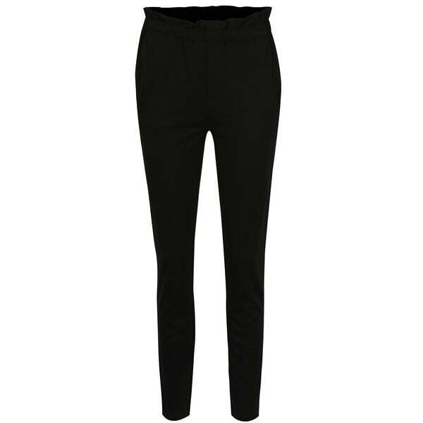 Pantaloni negri cu talie elastica VILA Freda