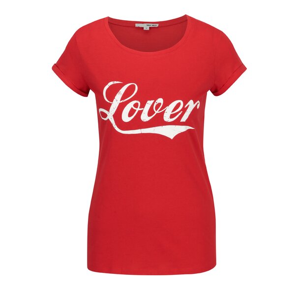 Tricou rosu din bumbac cu print - TALLY WEiJL