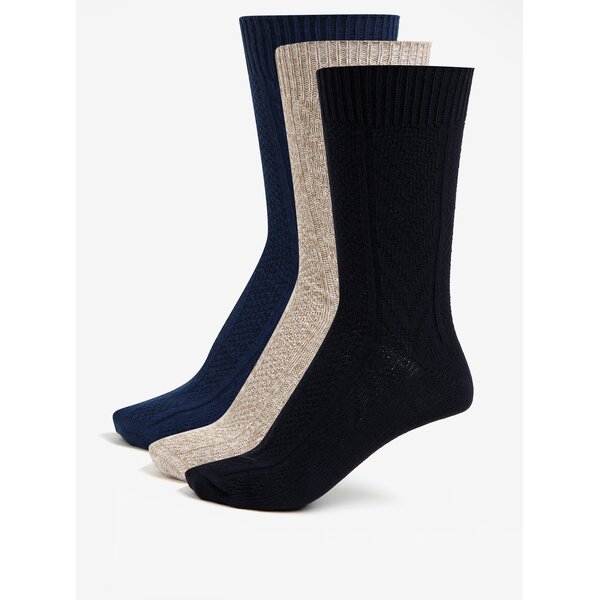 Set de 3 perechi de sosete uni cu model Burton Menswear London