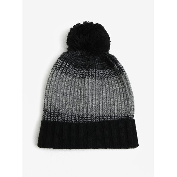 Caciula de iarna negru cu gri cu pompon Burton Menswear London