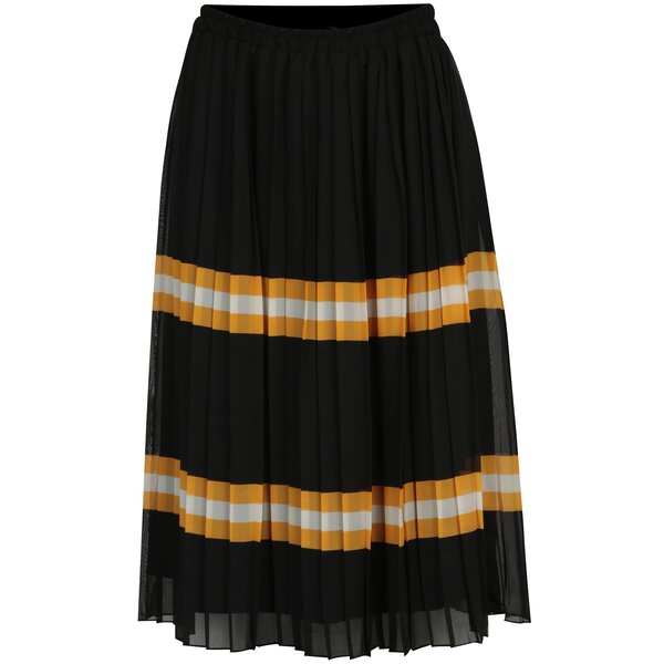 Fusta neagra plisata cu dungi - VERO MODA Fiona