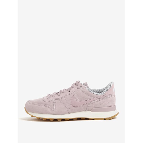 Pantofi sport roz prafuit din piele naturala intoarsa pentru femei - Nike Internationalist