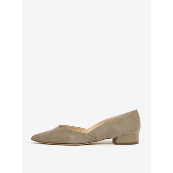 Balerin kaki din piele intoarsa cu toc scurt - Högl