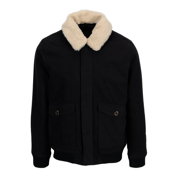 Geaca bleumarin de iarna cu guler de blana sintetica Burton Menswear London