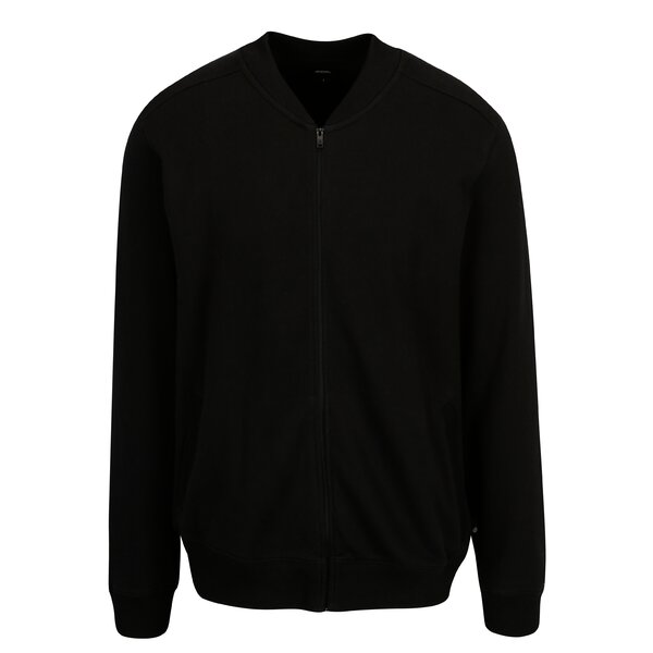 Jacheta neagra bomber cu fermoar Burton Menswear London