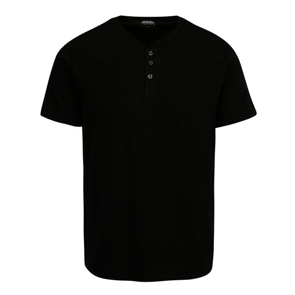 Tricou negru cu nasturi Burton Menswear London