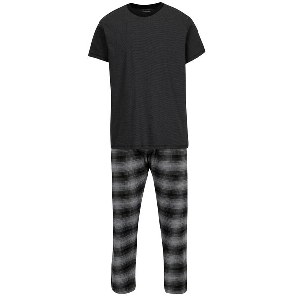 Pijama cu tricou si pantaloni in carouri Burton Menswear London