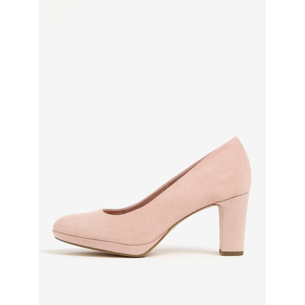 Pantofi roz cu aspect de piele intoarsa - Tamaris