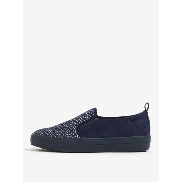 Pantofi slip on bleumarin cu aplicatii argintii - Tamaris
