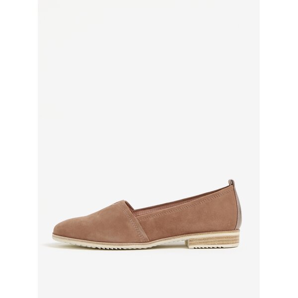 Espadrile maro din piele intoarsa Tamaris
