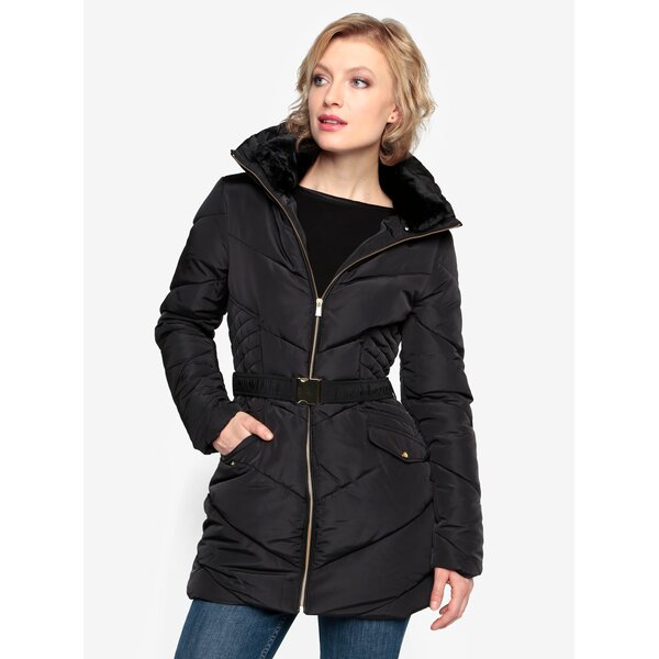 Geaca matlasata neagra cu gluga ascunsa Oasis Cairnwell