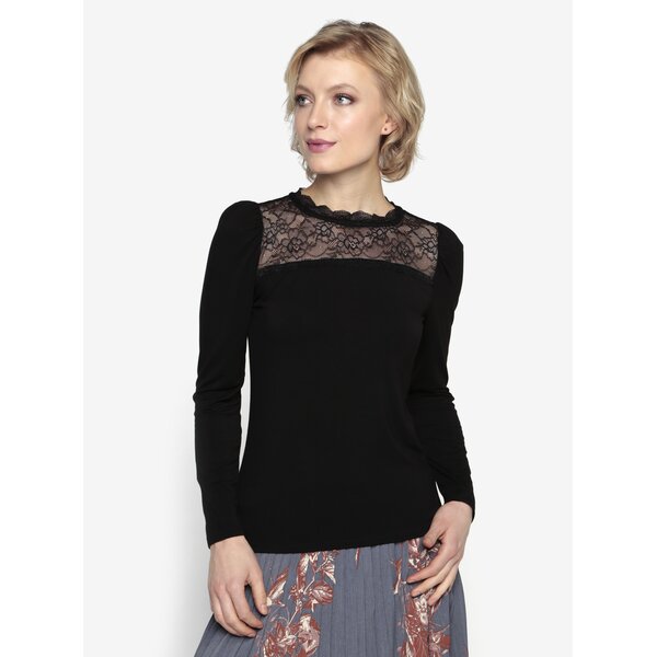 Bluza neagra cu insertie de dantela - Oasis Lace