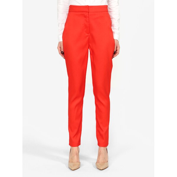 Pantaloni conici rosii cu talie inalta MISSGUIDED