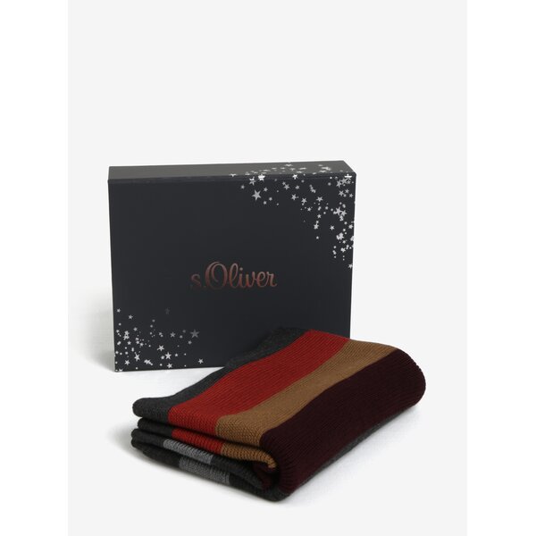 Fular gri&bordo cu adaos de lana pentru barbati - s.Oliver