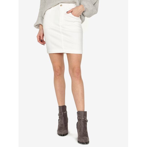 Fusta alb prafuit din denim - MISSGUIDED