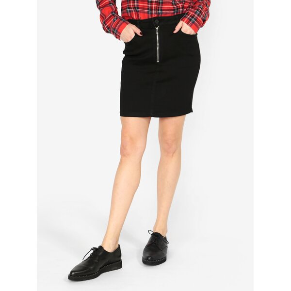 Fusta scurta din denim cu fermoar in fata - MISSGUIDED