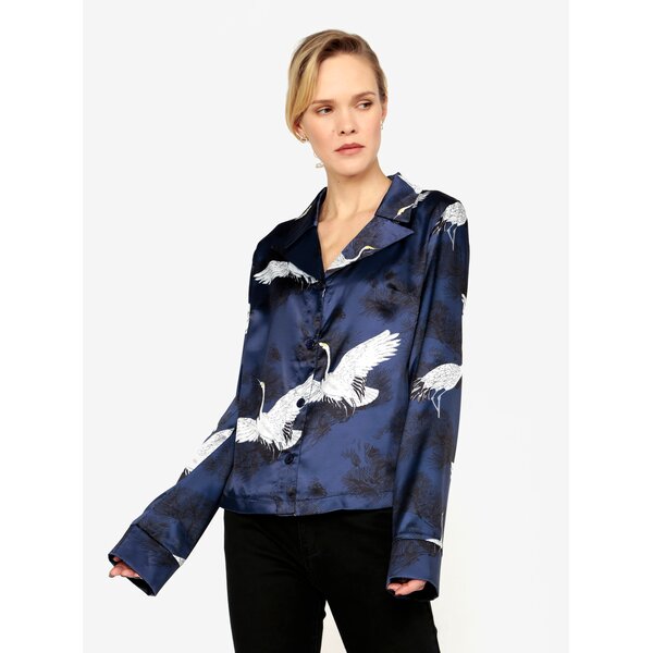 Bluza bleumarin cu print - MISSGUIDED