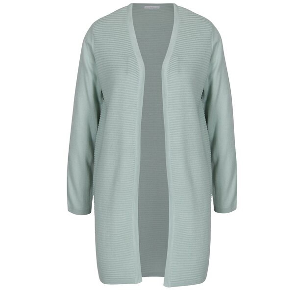 Cardigan lung verde mentol cu dungi in relief Jacqueline de Yong Tint
