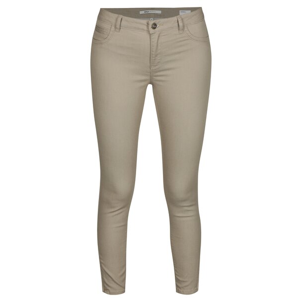 Blugi skinny bej cu fermoare decorative ONLY Kendell