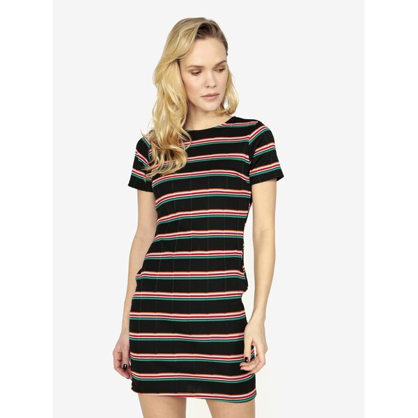 Rochie neagra cu model in dungi si striatii - MISSGUIDED