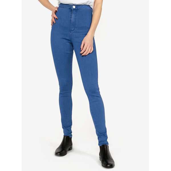 Blugi albastri skinny cu talie inalta MISSGUIDED