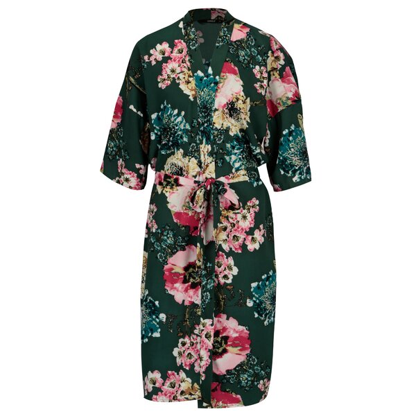 Kimono verde cu print floral ONLY Katehrine