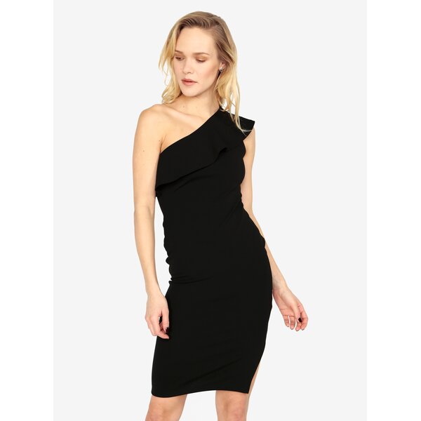 Rochie neagra asimetrica cu decupaj pe umar - MISSGUIDED